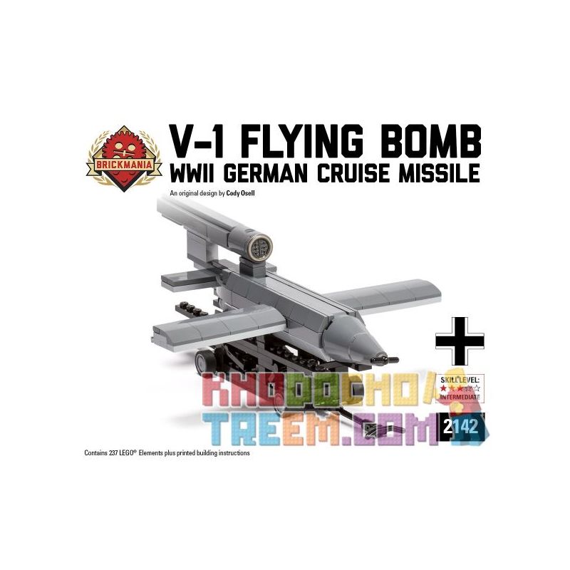 BRICKMANIA 2142 non Lego TÊN LỬA V-1 bộ đồ chơi xếp lắp ráp ghép mô hình Military Army V-1 FLYING BOMB Quân Sự Bộ Đội 237 khối