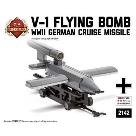 BRICKMANIA 2142 non  TÊN LỬA V-1 bộ đồ chơi xếp lắp ráp ghép mô hình Military Army V-1 FLYING BOMB Quân Sự Bộ Đội 237 khối
