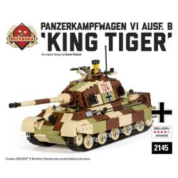 BRICKMANIA 2145 Xếp hình kiểu Lego MILITARY ARMY PzKfz VI King Tiger Tank Tiger King Xe Tăng Số 6 Tiger King 1028 khối