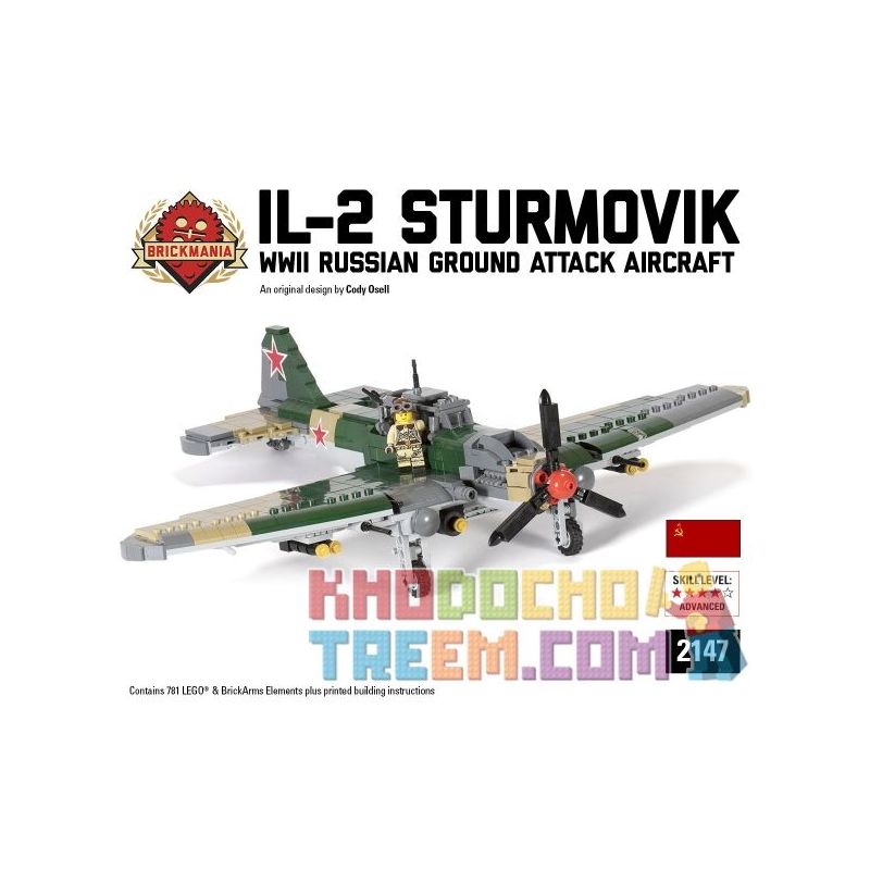 BRICKMANIA 2147 Xếp hình kiểu Lego MILITARY ARMY IL-2 STURMOVIK 781 khối BRICKMANIA 2147 Xếp hình kiểu Lego MILITARY ARMY IL-2 STURMOVIK 781 khối