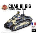 BRICKMANIA 2150 non Lego XE TĂNG HẠNG NẶNG B1 bộ đồ chơi xếp lắp ráp ghép mô hình Military Army CHAR B1 BIS Quân Sự Bộ Đội 618 khối