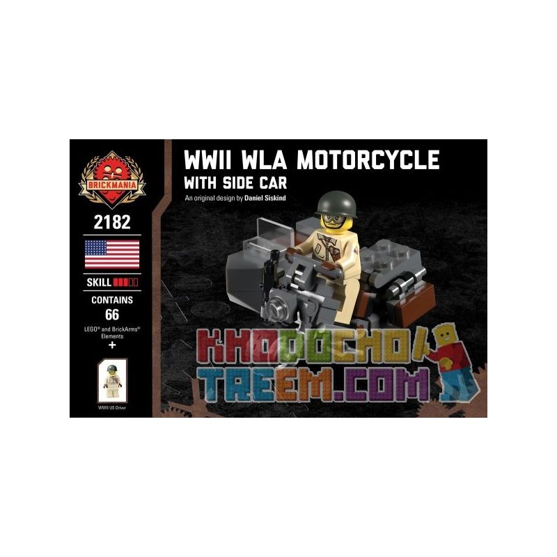 BRICKMANIA 2182 Xếp hình kiểu Lego MILITARY ARMY WWII WLA Motorcycle With Side Car WWII WLA Motorcycle And Mount Car Xe Mô Tô Và Xe Mô Tô Hạng Sang Của Thế Chiến II WLA 66 khối BRICKMANIA 2182 Xếp hình kiểu Lego MILITARY ARMY WWII WLA Motorcycle With Side Car WWII WLA Motorcycle And Mount Car Xe Mô Tô Và Xe Mô Tô Hạng Sang Của Thế Chiến II WLA 66 khối