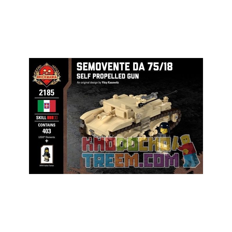BRICKMANIA 2185 Xếp hình kiểu Lego MILITARY ARMY Semovente Da 75 18 - Self Propelled Gun 75 18 Types Of Self-organizers Pháo Tự Hành Type 75 18 403 khối BRICKMANIA 2185 Xếp hình kiểu Lego MILITARY ARMY Semovente Da 75 18 - Self Propelled Gun 75 18 Types Of Self-organizers Pháo Tự Hành Type 75 18 403 khối