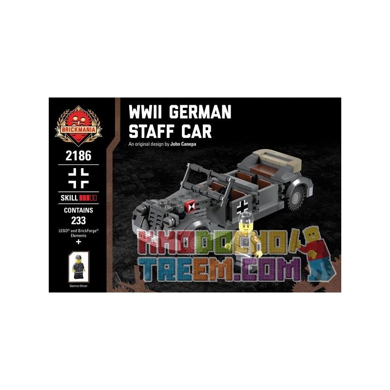 BRICKMANIA 2186 Xếp hình kiểu Lego MILITARY ARMY WWII German Staff Car World War II German Command Xe Chỉ Huy Của Đức Trong Thế Chiến II 233 khối BRICKMANIA 2186 Xếp hình kiểu Lego MILITARY ARMY WWII German Staff Car World War II German Command Xe Chỉ Huy Của Đức Trong Thế Chiến II 233 khối