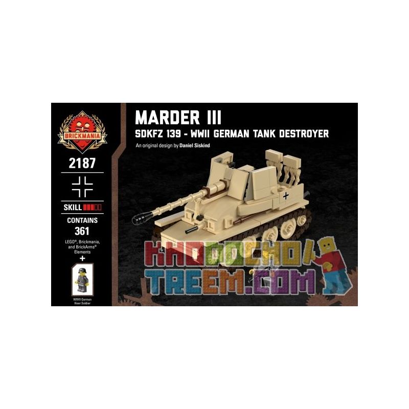 BRICKMANIA 2187 Xếp hình kiểu Lego MILITARY ARMY Marder III - SdKfz 139 - WWII German Tank Destroyer III SD.KFZ. 139 - World War II German Tank Weasel III Sd.Kfz. 139-Tàu Khu Trục Tăng Đức Trong Thế C BRICKMANIA 2187 Xếp hình kiểu Lego MILITARY ARMY Marder III - SdKfz 139 - WWII German Tank Destroyer III SD.KFZ. 139 - World War II German Tank Weasel III Sd.Kfz. 139-Tàu Khu Trục Tăng Đức Trong Thế C