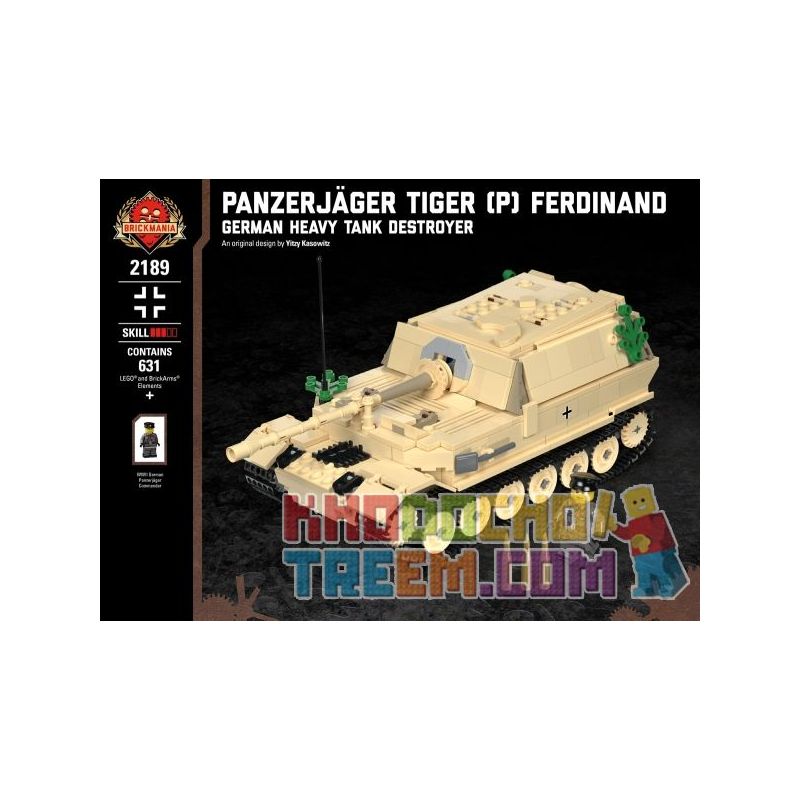 BRICKMANIA 2189 Xếp hình kiểu Lego MILITARY ARMY Panzerjäger Tiger (P) Ferdinand - German Heavy Tank Destroyer Tiger (P) Tank Strike - German Heavy Tank Fighter Khu Trục Hạm Tiger (P)-Pháo Chống Tăng BRICKMANIA 2189 Xếp hình kiểu Lego MILITARY ARMY Panzerjäger Tiger (P) Ferdinand - German Heavy Tank Destroyer Tiger (P) Tank Strike - German Heavy Tank Fighter Khu Trục Hạm Tiger (P)-Pháo Chống Tăng