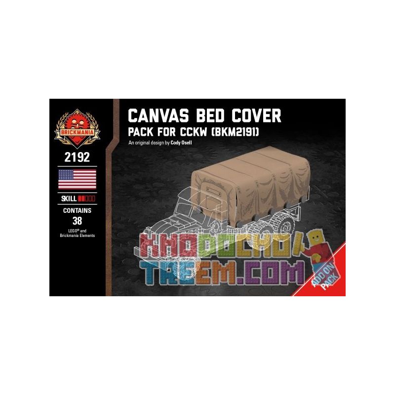 BRICKMANIA 2192 Xếp hình kiểu Lego MILITARY ARMY Canvas Bed Cover - Pack For CCKW (BKM2191) Canvas Cover - CCKW (BKM2191) Supplement Package Gói Nạp Canvas-CCKW (BKM2191) 38 khối BRICKMANIA 2192 Xếp hình kiểu Lego MILITARY ARMY Canvas Bed Cover - Pack For CCKW (BKM2191) Canvas Cover - CCKW (BKM2191) Supplement Package Gói Nạp Canvas-CCKW (BKM2191) 38 khối