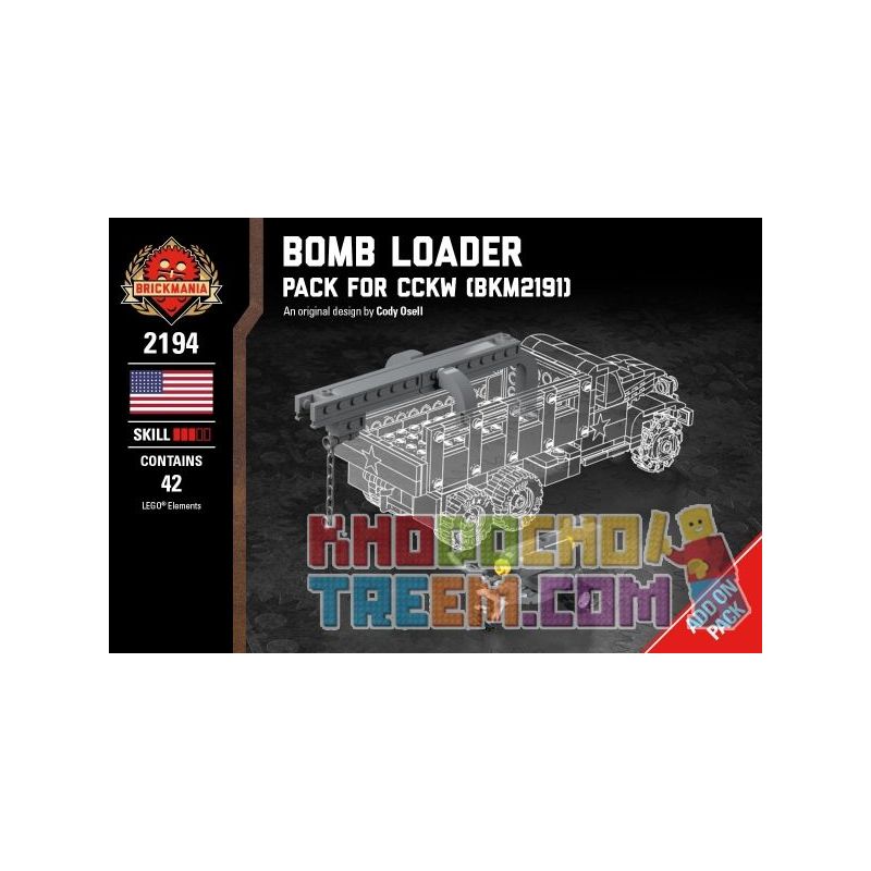 BRICKMANIA 2194 Xếp hình kiểu Lego MILITARY ARMY Bomb Loader - Pack For CCKW (BKM2191) Bomb Loader - CCKW (BKM2191) Supplement Gói Tăng Cường Bomb Loader-CCKW (BKM2191) 49 khối BRICKMANIA 2194 Xếp hình kiểu Lego MILITARY ARMY Bomb Loader - Pack For CCKW (BKM2191) Bomb Loader - CCKW (BKM2191) Supplement Gói Tăng Cường Bomb Loader-CCKW (BKM2191) 49 khối