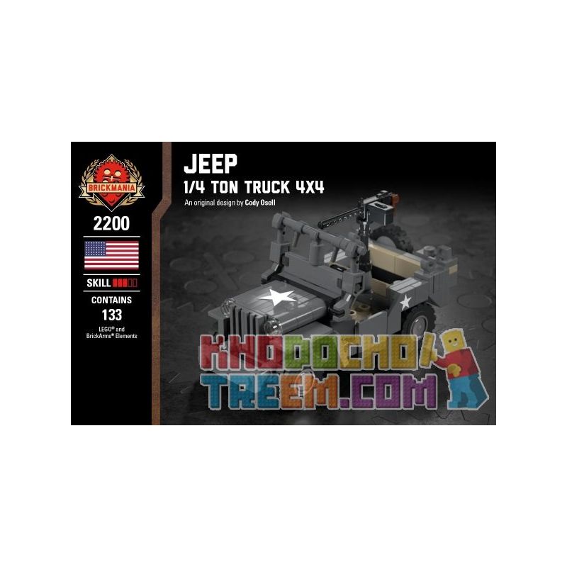 BRICKMANIA 2200 Xếp hình kiểu Lego MILITARY ARMY Jeep - 1 4 Ton Truck 4x4 Jeep - 1 4 Tons Of Truck 4x4 Xe Tải Jeep-1 4 Tấn 4x4 133 khối BRICKMANIA 2200 Xếp hình kiểu Lego MILITARY ARMY Jeep - 1 4 Ton Truck 4x4 Jeep - 1 4 Tons Of Truck 4x4 Xe Tải Jeep-1 4 Tấn 4x4 133 khối