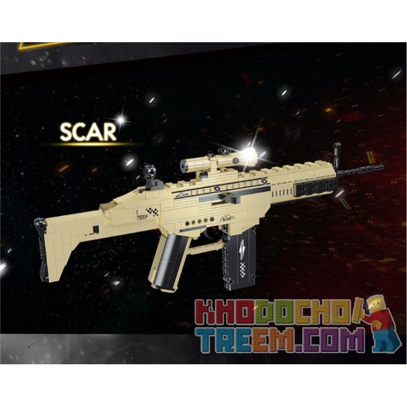 SHENZHEN RAEL ENTERTAINMENT 70004 non  SÚNG TRƯỜNG TẤN CÔNG SCAR bộ đồ chơi xếp lắp ráp ghép mô hình  Kỹ Thuật Công Nghệ Cao Mô Hình Phương Tiện 385 khối