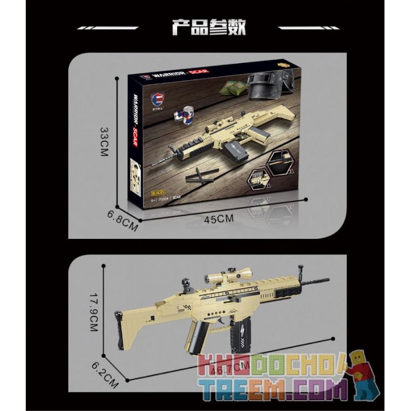 SHENZHEN RAEL ENTERTAINMENT 70004 non  SÚNG TRƯỜNG TẤN CÔNG SCAR bộ đồ chơi xếp lắp ráp ghép mô hình  Kỹ Thuật Công Nghệ Cao Mô Hình Phương Tiện 385 khối