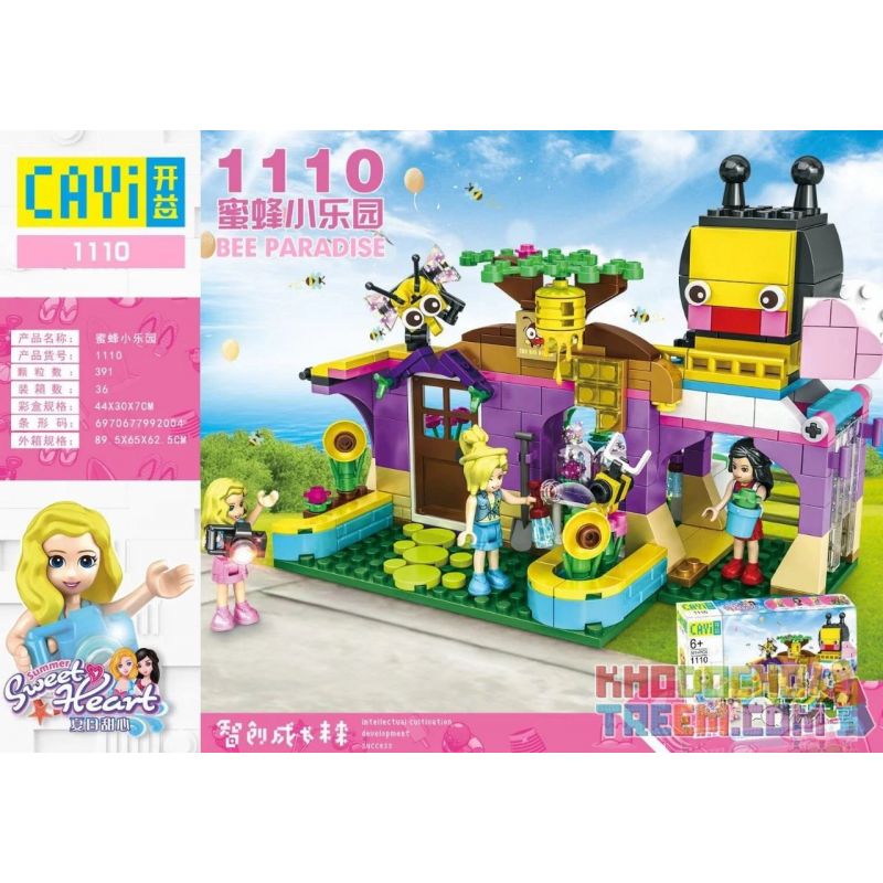 CAYI 1110 Xếp hình kiểu Lego SWEET HEART Summer Sweet Heart Bee Paradise Summer Sweetheart Bee Treasure Park Thiên đường Ong 391 khối CAYI 1110 Xếp hình kiểu Lego SWEET HEART Summer Sweet Heart Bee Paradise Summer Sweetheart Bee Treasure Park Thiên đường Ong 391 khối