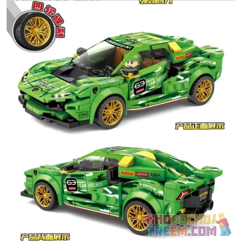 LEYI 31017 Xếp hình kiểu Lego RACING Passion Car Huracan GT3 Xe Huracan GT3 Pull Back 345 khối LEYI 31017 Xếp hình kiểu Lego RACING Passion Car Huracan GT3 Xe Huracan GT3 Pull Back 345 khối