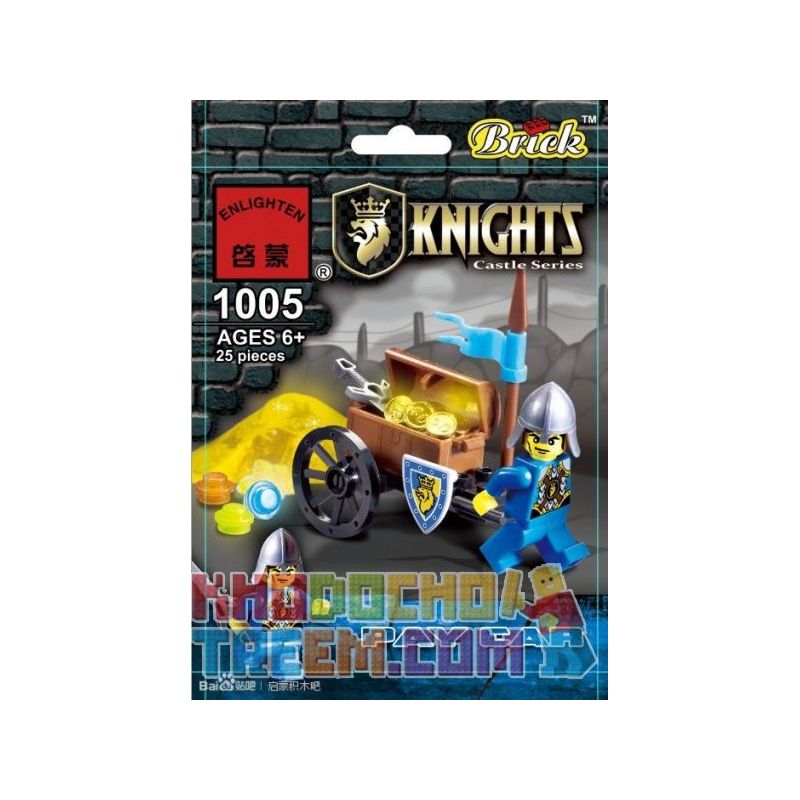 Enlighten 1005 Qman 1005 non Lego XE QUÂN SỰ bộ đồ chơi xếp lắp ráp ghép mô hình Medieval Castle PAY CAR Chiến Tranh Trung Cổ 25 khối