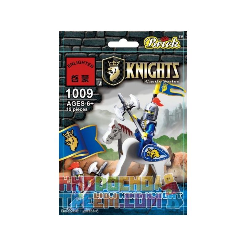 Enlighten 1009 Qman 1009 non Lego HIỆP SĨ SƯ TỬ bộ đồ chơi xếp lắp ráp ghép mô hình Medieval Castle LION KING KNIGHT Chiến Tranh Trung Cổ 19 khối