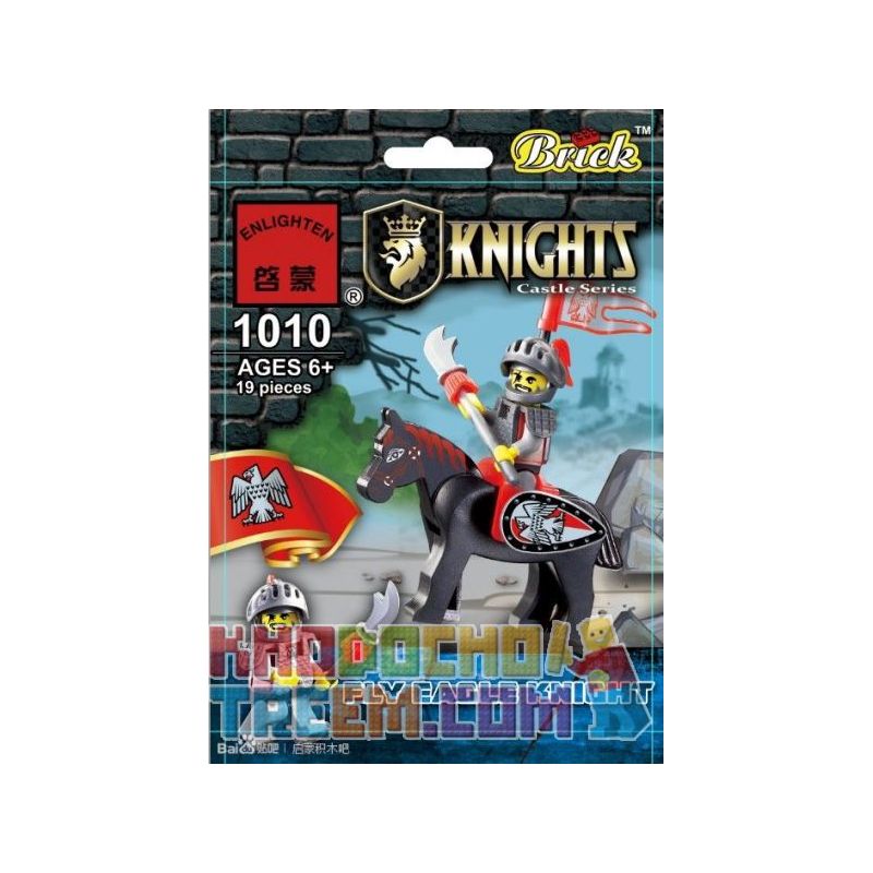 Enlighten 1010 Qman 1010 non Lego HIỆP SĨ ĐẠI BÀNG bộ đồ chơi xếp lắp ráp ghép mô hình Medieval Castle FLY EAGLE KNIGHT Chiến Tranh Trung Cổ 19 khối