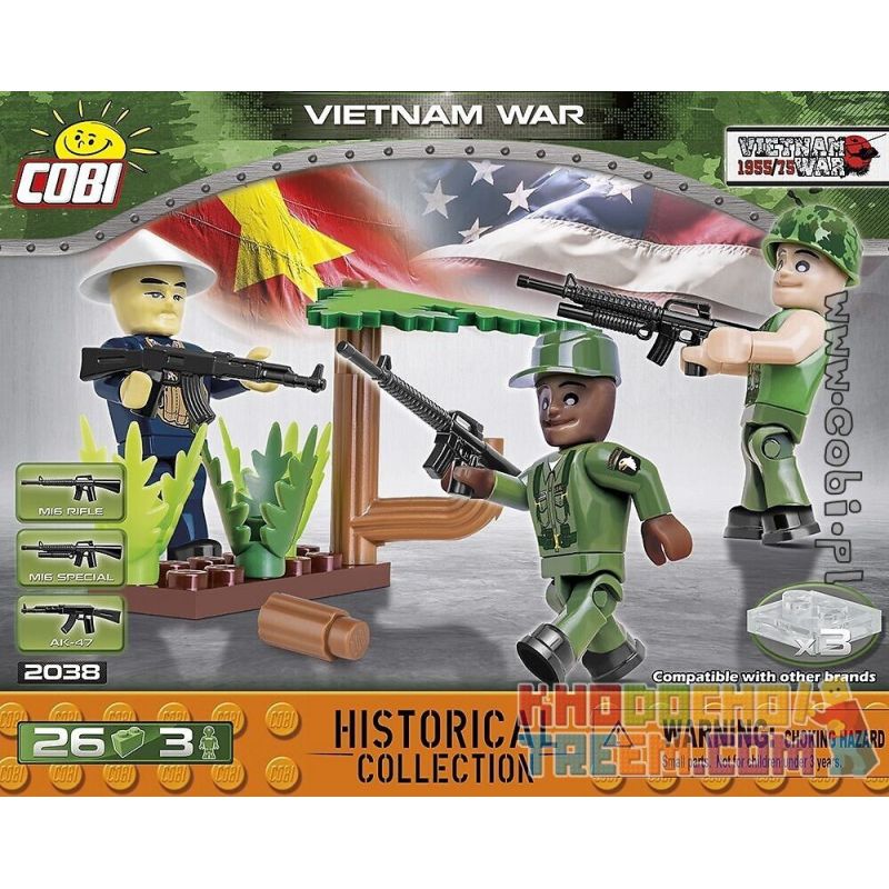 COBI 2038 non Lego CHIẾN TRANH VIỆT NAM bộ đồ chơi xếp lắp ráp ghép mô hình Military Army VIETNAM WAR Quân Sự Bộ Đội 26 khối