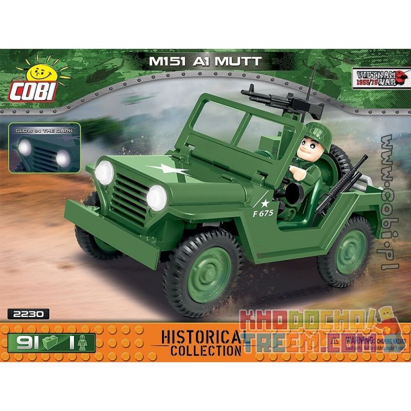 COBI 2230 non Lego M151 A1 MUTT. bộ đồ chơi xếp lắp ráp ghép mô hình Military Army Quân Sự Bộ Đội 91 khối