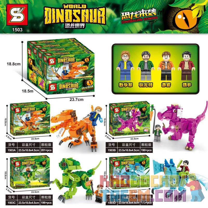 SHENG YUAN SY 1503A 1503B 1503C 1503D Xếp hình kiểu Lego JURASSIC WORLD Dinosaurs Coming Dinosaur World Dinosaur Striping Dinosaur 4 Xây Dựng 4 Con Khủng Long gồm 4 hộp nhỏ 760 khối SHENG YUAN SY 1503A 1503B 1503C 1503D Xếp hình kiểu Lego JURASSIC WORLD Dinosaurs Coming Dinosaur World Dinosaur Striping Dinosaur 4 Xây Dựng 4 Con Khủng Long gồm 4 hộp nhỏ 760 khối