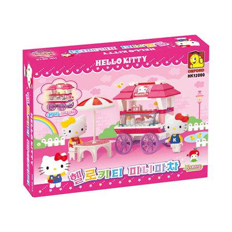 OXFORD HK12000 12000 non  CÀ PHÊ HELLOKITTY bộ đồ chơi xếp lắp ráp ghép mô hình Hello Kitty 헬로키티 미니마차