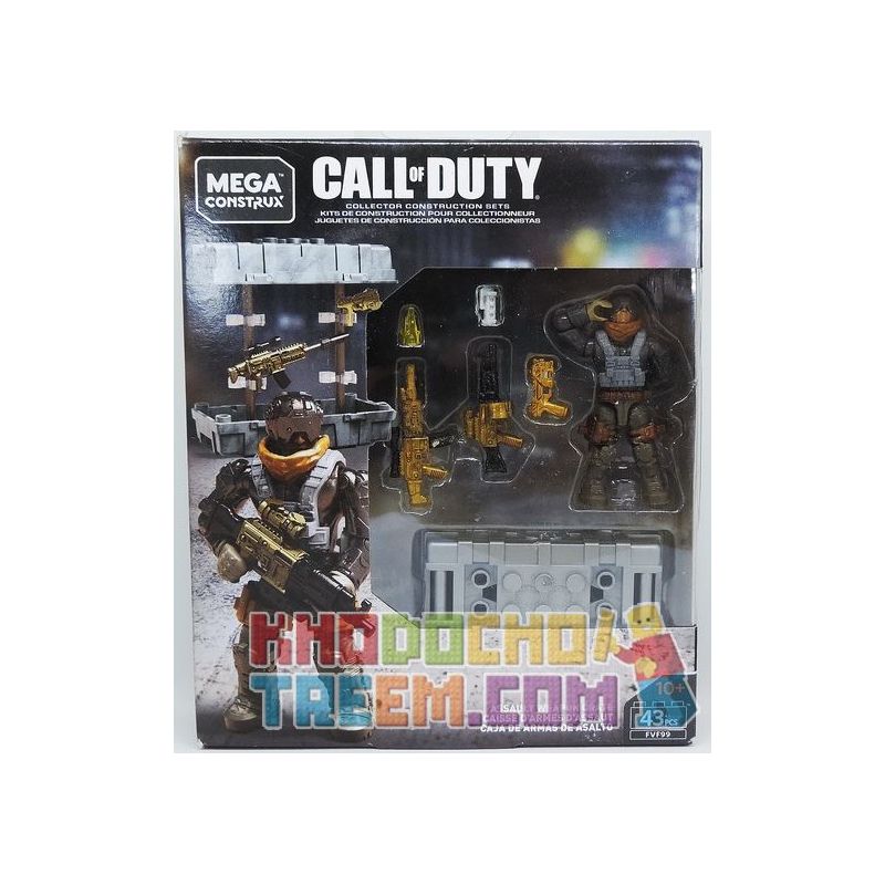 MEGA BLOKS FVF99 non Lego HỘP VŨ KHÍ bộ đồ chơi xếp lắp ráp ghép mô hình Call Of Duty ASSAULT WEAPON CRATE 43 khối