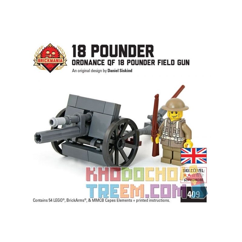 BRICKMANIA 409 Xếp hình kiểu Lego MILITARY ARMY Ordnance QF 18 Pounder Field Gun With British Soldier ORDNance QF 18 Pound Wild Warranthes And British Soldiers Súng Dã Chiến QF 18 Pounder Của Quân đội BRICKMANIA 409 Xếp hình kiểu Lego MILITARY ARMY Ordnance QF 18 Pounder Field Gun With British Soldier ORDNance QF 18 Pound Wild Warranthes And British Soldiers Súng Dã Chiến QF 18 Pounder Của Quân đội