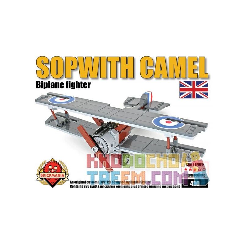 BRICKMANIA 410 Xếp hình kiểu Lego MILITARY ARMY Sopwith Camel Sophie Camel Fighter Máy Bay Chiến đấu Lạc đà Sopwith 293 khối BRICKMANIA 410 Xếp hình kiểu Lego MILITARY ARMY Sopwith Camel Sophie Camel Fighter Máy Bay Chiến đấu Lạc đà Sopwith 293 khối