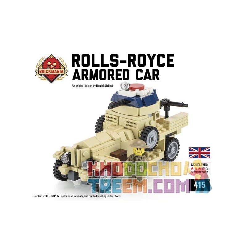 BRICKMANIA 415 Xếp hình kiểu Lego MILITARY ARMY Rolls-Royce Armored Car (Tan) Rollsls Armored Vehicles (tannami) Xe Bọc Thép Rolls-Ross (tan) 198 khối BRICKMANIA 415 Xếp hình kiểu Lego MILITARY ARMY Rolls-Royce Armored Car (Tan) Rollsls Armored Vehicles (tannami) Xe Bọc Thép Rolls-Ross (tan) 198 khối
