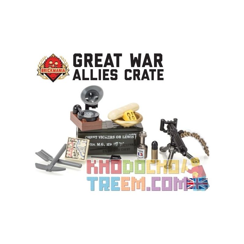 BRICKMANIA P001 Xếp hình kiểu Lego MILITARY ARMY Great War Allies Crate With Vickers Machine Gun First World War II, Military Machinery Box And Wicks Machine Hộp Vũ Khí Của Đồng Minh Trong Thế Chiến I BRICKMANIA P001 Xếp hình kiểu Lego MILITARY ARMY Great War Allies Crate With Vickers Machine Gun First World War II, Military Machinery Box And Wicks Machine Hộp Vũ Khí Của Đồng Minh Trong Thế Chiến I