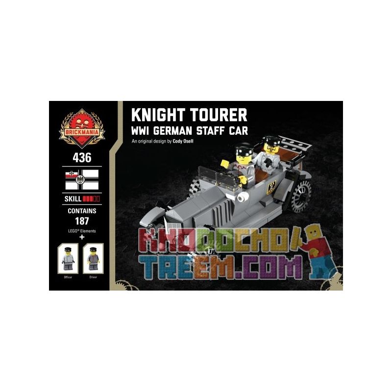 BRICKMANIA 436 Xếp hình kiểu Lego MILITARY ARMY Knight Tourer - WWI German Staff Car Knight Toura - A Battle Of German Command Knight Tourer-Xe Chỉ Huy Của Đức Trong Thế Chiến I 187 khối BRICKMANIA 436 Xếp hình kiểu Lego MILITARY ARMY Knight Tourer - WWI German Staff Car Knight Toura - A Battle Of German Command Knight Tourer-Xe Chỉ Huy Của Đức Trong Thế Chiến I 187 khối