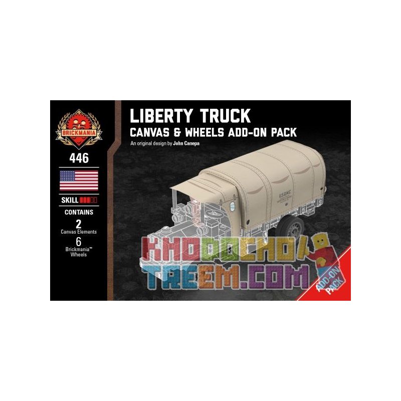 BRICKMANIA 446 Xếp hình kiểu Lego MILITARY ARMY Liberty Truck Canvas & Wheels Add-On Pack Liberty Truck Canvas And Wheels Attached Package Gói Phụ Kiện Bánh Xe Và Vải Bạt Cho Xe Tải Liberty 10 khối BRICKMANIA 446 Xếp hình kiểu Lego MILITARY ARMY Liberty Truck Canvas & Wheels Add-On Pack Liberty Truck Canvas And Wheels Attached Package Gói Phụ Kiện Bánh Xe Và Vải Bạt Cho Xe Tải Liberty 10 khối