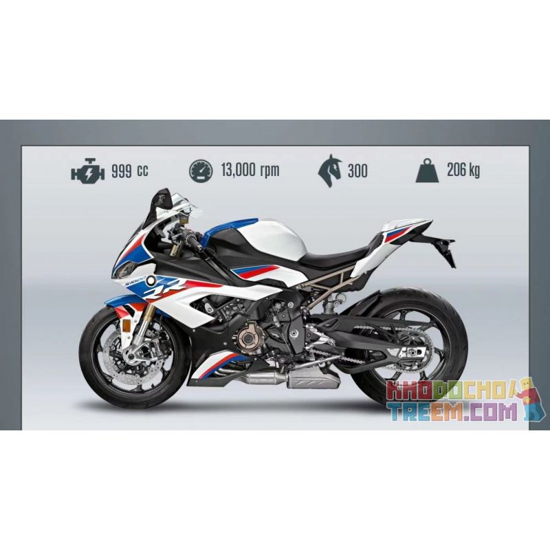 QIZHILE 85003 non  BMW S1000RR. bộ đồ chơi xếp lắp ráp ghép mô hình  Kỹ Thuật Công Nghệ Cao Mô Hình Phương Tiện 900 khối