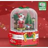 ZHEGAO QL0985 0985 non  HỘP NHẠC GIÁNG SINH bộ đồ chơi xếp lắp ráp ghép mô hình MERRY CHRISTMAS 348 khối