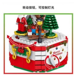 ZHEGAO QL0985 0985 non  HỘP NHẠC GIÁNG SINH bộ đồ chơi xếp lắp ráp ghép mô hình MERRY CHRISTMAS 348 khối