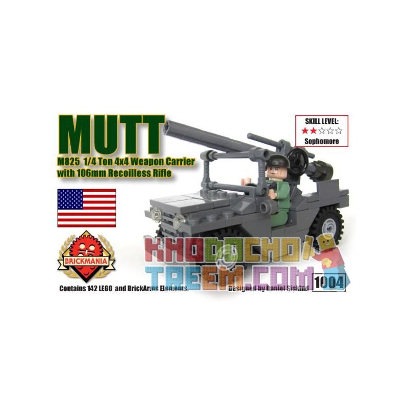 BRICKMANIA 1004 Xếp hình kiểu Lego MILITARY ARMY M825 MUTT 1 4 Ton 4×4 Weapon Carrier With 106mm Recoilless Rifle M825 MUTT 1 4 TON 4 × 4 Weapon Carriage And 106mm No Rear Scorpion M825 MUTT 1 Mang Vũ BRICKMANIA 1004 Xếp hình kiểu Lego MILITARY ARMY M825 MUTT 1 4 Ton 4×4 Weapon Carrier With 106mm Recoilless Rifle M825 MUTT 1 4 TON 4 × 4 Weapon Carriage And 106mm No Rear Scorpion M825 MUTT 1 Mang Vũ