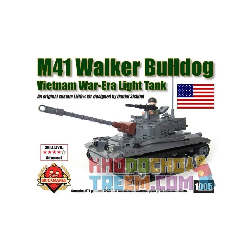 BRICKMANIA 1005 Xếp hình kiểu Lego MILITARY ARMY M41 Walker Bulldog Light Tank M41 Walker Farming Light Tank Xe Tăng Hạng Nhẹ M41 Walker Bulldog 677 khối BRICKMANIA 1005 Xếp hình kiểu Lego MILITARY ARMY M41 Walker Bulldog Light Tank M41 Walker Farming Light Tank Xe Tăng Hạng Nhẹ M41 Walker Bulldog 677 khối