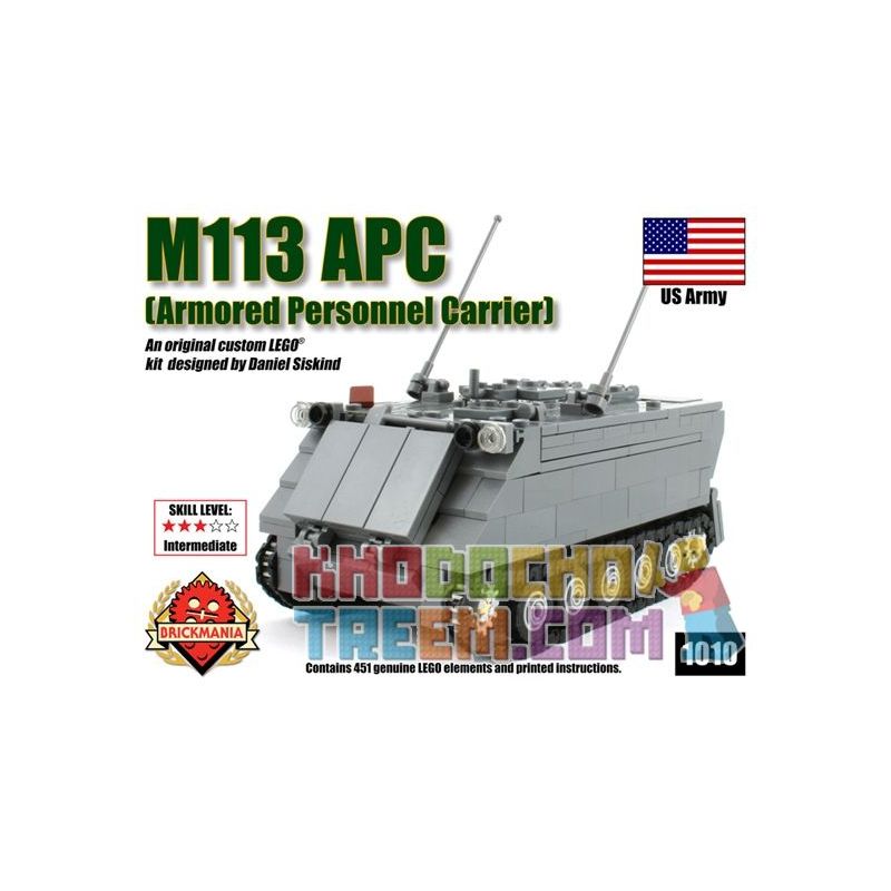 BRICKMANIA 1010 Xếp hình kiểu Lego MILITARY ARMY M113 Armored Personnel Carrier M113 Armored Shipper Tàu Sân Bay Bọc Thép M113 451 khối BRICKMANIA 1010 Xếp hình kiểu Lego MILITARY ARMY M113 Armored Personnel Carrier M113 Armored Shipper Tàu Sân Bay Bọc Thép M113 451 khối