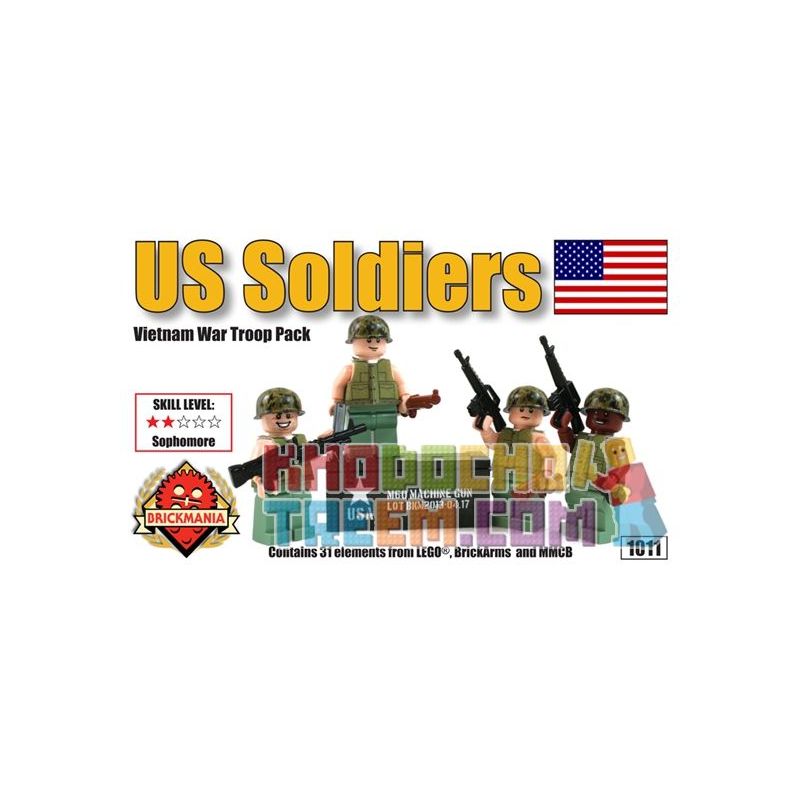 BRICKMANIA 1011 Xếp hình kiểu Lego MILITARY ARMY US Soldiers – Vietnam War Troop Pack US Soldier - Vietnam Soldier Pack Lính Mỹ-Bộ Lính Việt Nam 31 khối