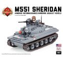BRICKMANIA 1017 non Lego XE TĂNG M551 SHERIDAN bộ đồ chơi xếp lắp ráp ghép mô hình Military Army Quân Sự Bộ Đội 538 khối