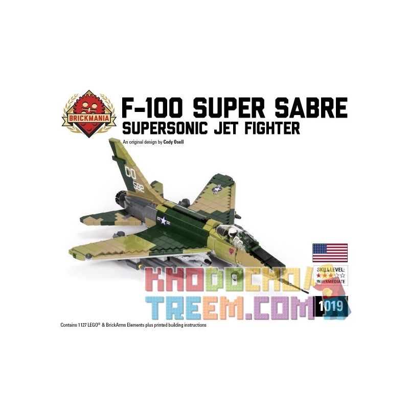 BRICKMANIA 1019 Xếp hình kiểu Lego MILITARY ARMY F-100 Super Sabre F-100 Super-parallel Knife Fighter Máy Bay Chiến đấu Siêu Thanh Kiếm F-100 1127 khối BRICKMANIA 1019 Xếp hình kiểu Lego MILITARY ARMY F-100 Super Sabre F-100 Super-parallel Knife Fighter Máy Bay Chiến đấu Siêu Thanh Kiếm F-100 1127 khối