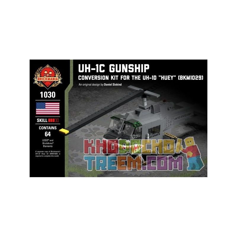 BRICKMANIA 1030 Xếp hình kiểu Lego MILITARY ARMY UH-1C Gunship - Conversion Kit For The UH-1D “Huey” (BKM1029) UH-1C Armed Helicopter - UH-1D (bkm1029) Modified Package Gói Sửa đổi UH-1C Gunship-UH-1D BRICKMANIA 1030 Xếp hình kiểu Lego MILITARY ARMY UH-1C Gunship - Conversion Kit For The UH-1D “Huey” (BKM1029) UH-1C Armed Helicopter - UH-1D (bkm1029) Modified Package Gói Sửa đổi UH-1C Gunship-UH-1D