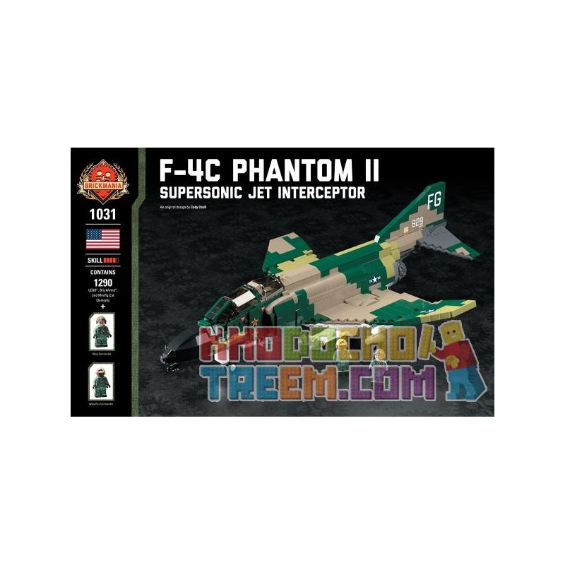 BRICKMANIA 1031 Xếp hình kiểu Lego MILITARY ARMY F-4C Phantom II - Supersonic Jet Interceptor F-4 Ghost II Fighter - Supersonic Interception Machine Máy Bay Chiến đấu-đánh Chặn Siêu Thanh F-4 Phantom BRICKMANIA 1031 Xếp hình kiểu Lego MILITARY ARMY F-4C Phantom II - Supersonic Jet Interceptor F-4 Ghost II Fighter - Supersonic Interception Machine Máy Bay Chiến đấu-đánh Chặn Siêu Thanh F-4 Phantom
