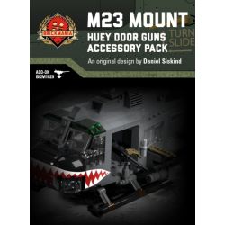 BRICKMANIA 016 Xếp hình kiểu Lego MILITARY ARMY M23 Mount - Huey Door Guns Accessory Pack M23 Bracket - Houy Helicopter Machine Gun Accessories Package Bộ Phụ Kiện Súng Máy Trực Thăng Huey Bracket-Hue