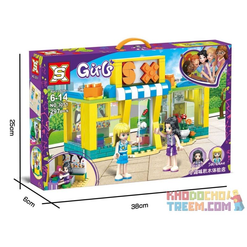 SX 3051 Xếp hình kiểu Lego FRIENDS Good Friend Heart Lake City Experience Shop Cửa Hàng Trải Nghiệm Heart Lake City 297 khối SX 3051 Xếp hình kiểu Lego FRIENDS Good Friend Heart Lake City Experience Shop Cửa Hàng Trải Nghiệm Heart Lake City 297 khối