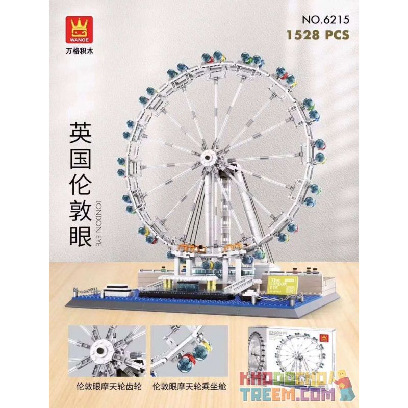 DR.LUCK 6215 WANGE 6215 Xếp hình kiểu Lego CREATOR The London Eye London Eye. 1528 khối DR.LUCK 6215 WANGE 6215 Xếp hình kiểu Lego CREATOR The London Eye London Eye. 1528 khối