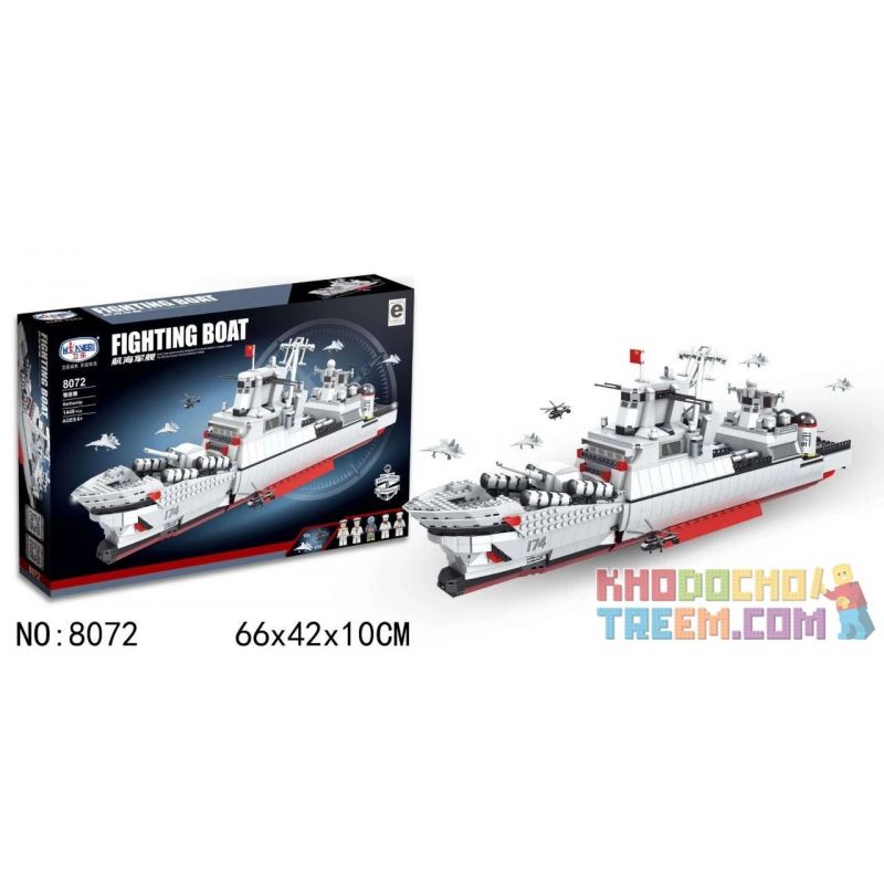 Winner 8072 non Lego KẺ HUỶ DIỆT bộ đồ chơi xếp lắp ráp ghép mô hình Military Army FIGHTING BOAT BATTLESHIP Quân Sự Bộ Đội 1449 khối