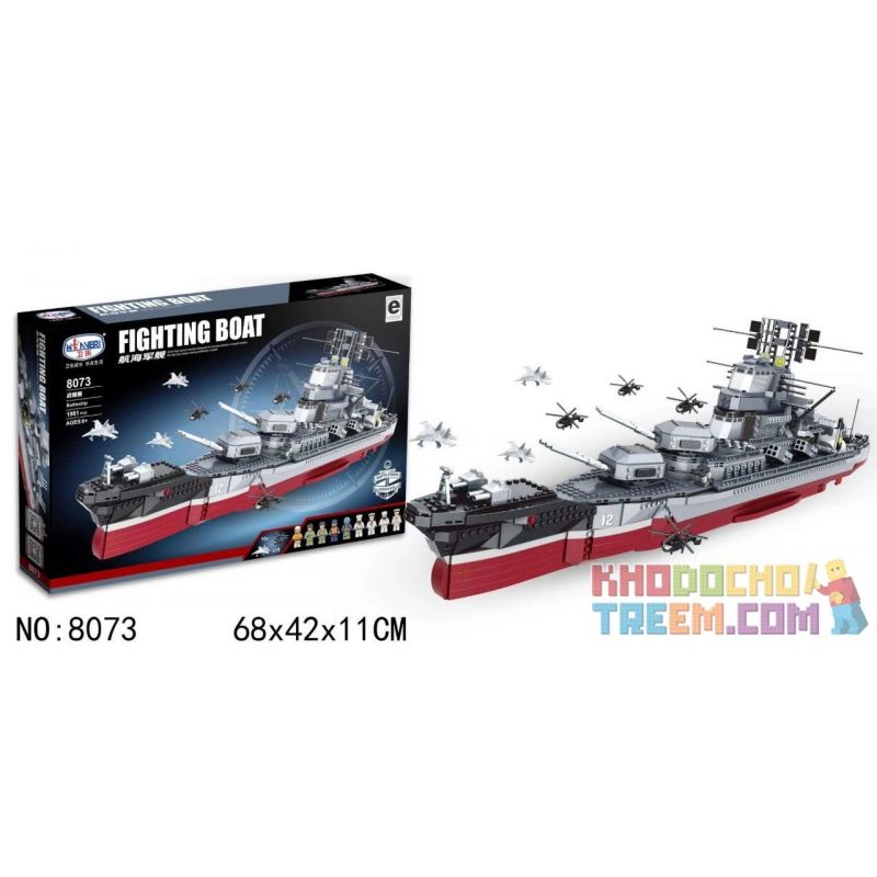 Winner 8073 non Lego TÀU CHIẾN LƯỢC bộ đồ chơi xếp lắp ráp ghép mô hình Military Army FIGHTING BOAT BATTLESHIP Quân Sự Bộ Đội 1981 khối