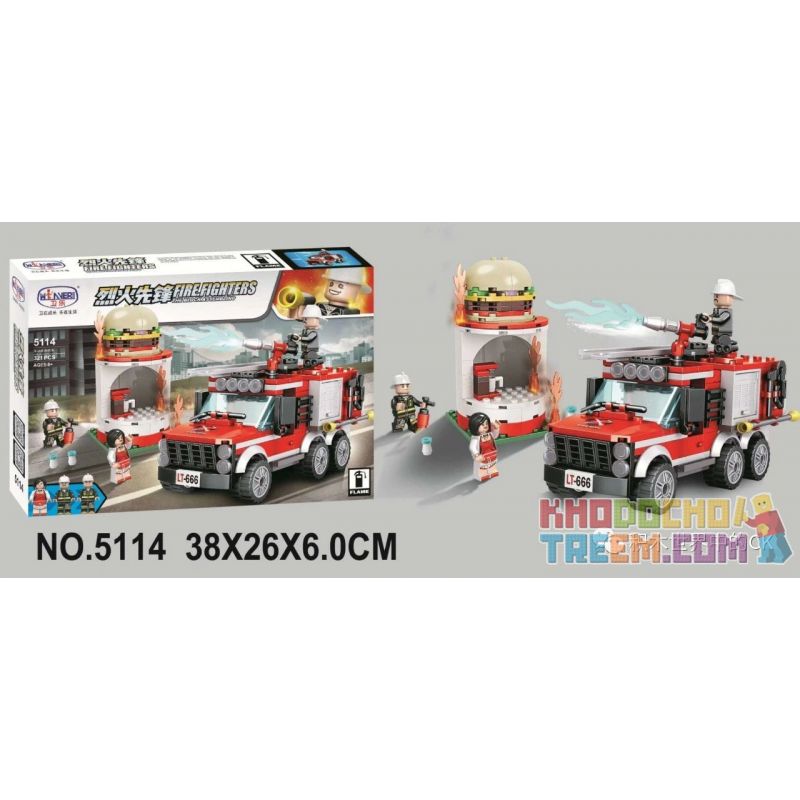 Winner 5114 Xếp hình kiểu Lego FIRE RESCURE Fire Fighters Pioneer Multi-function Fire Truck Xe Cứu Hỏa đa Năng 321 khối Winner 5114 Xếp hình kiểu Lego FIRE RESCURE Fire Fighters Pioneer Multi-function Fire Truck Xe Cứu Hỏa đa Năng 321 khối