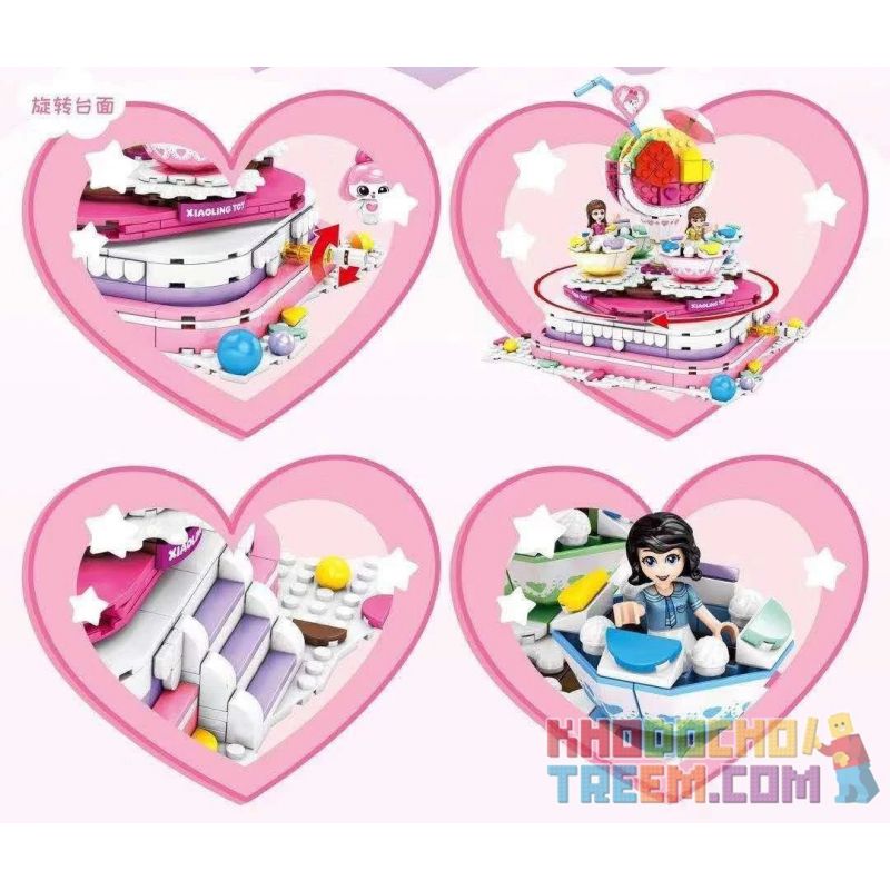 SEMBO 604012 non  BÁNH QUAY bộ đồ chơi xếp lắp ráp ghép mô hình  Các Bạn Gái 640 khối