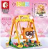 SEMBO 604015 non  SWING MÙA HÈ VÀ bộ đồ chơi xếp lắp ráp ghép mô hình  Các Bạn Gái 1293 khối
